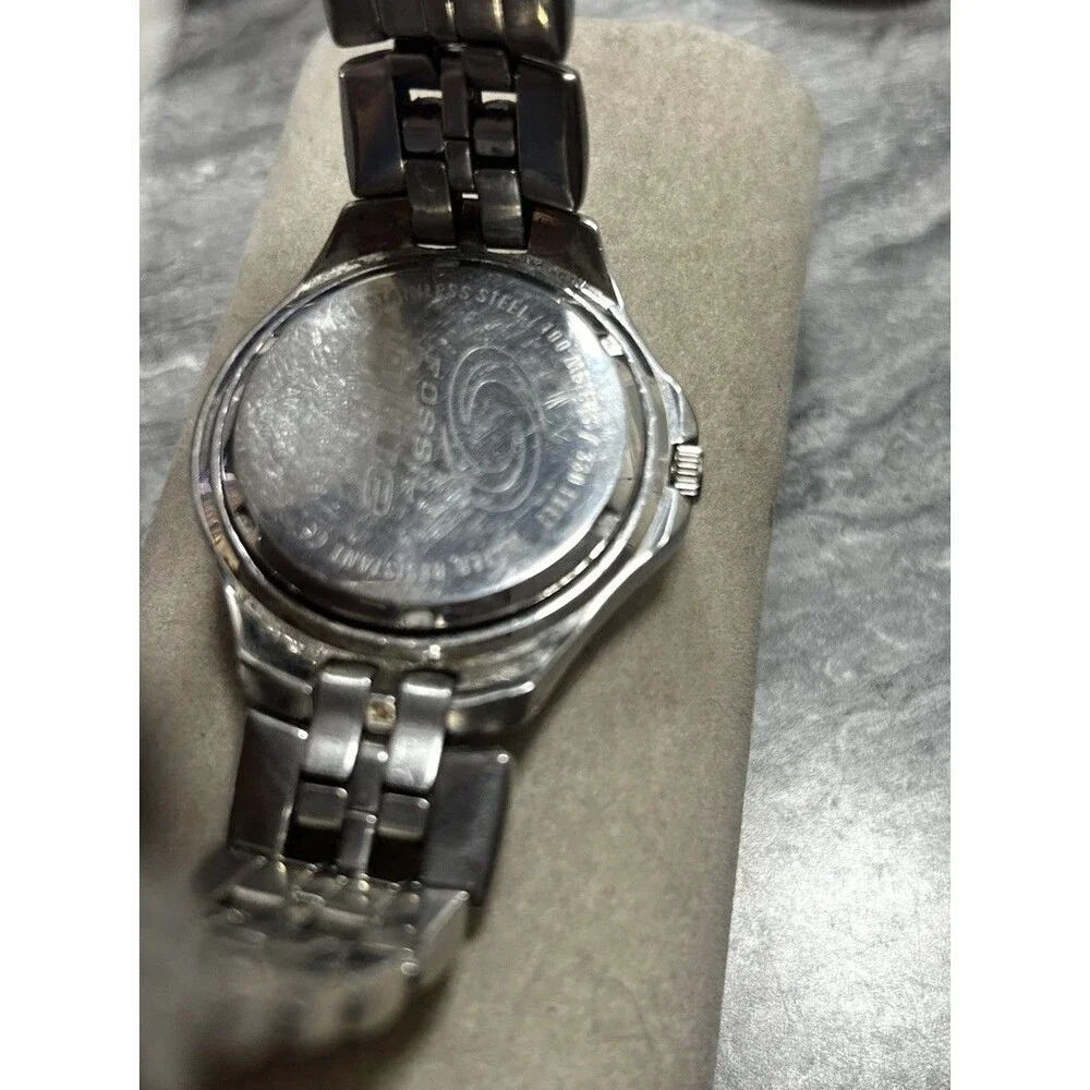 fossil watch men stainless steel silver